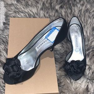 3.5 inch Black Rose Heels 🌹🖤